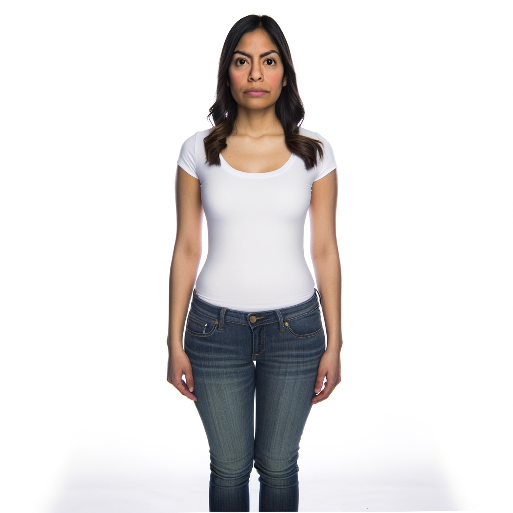 Female model, full-body front-facing