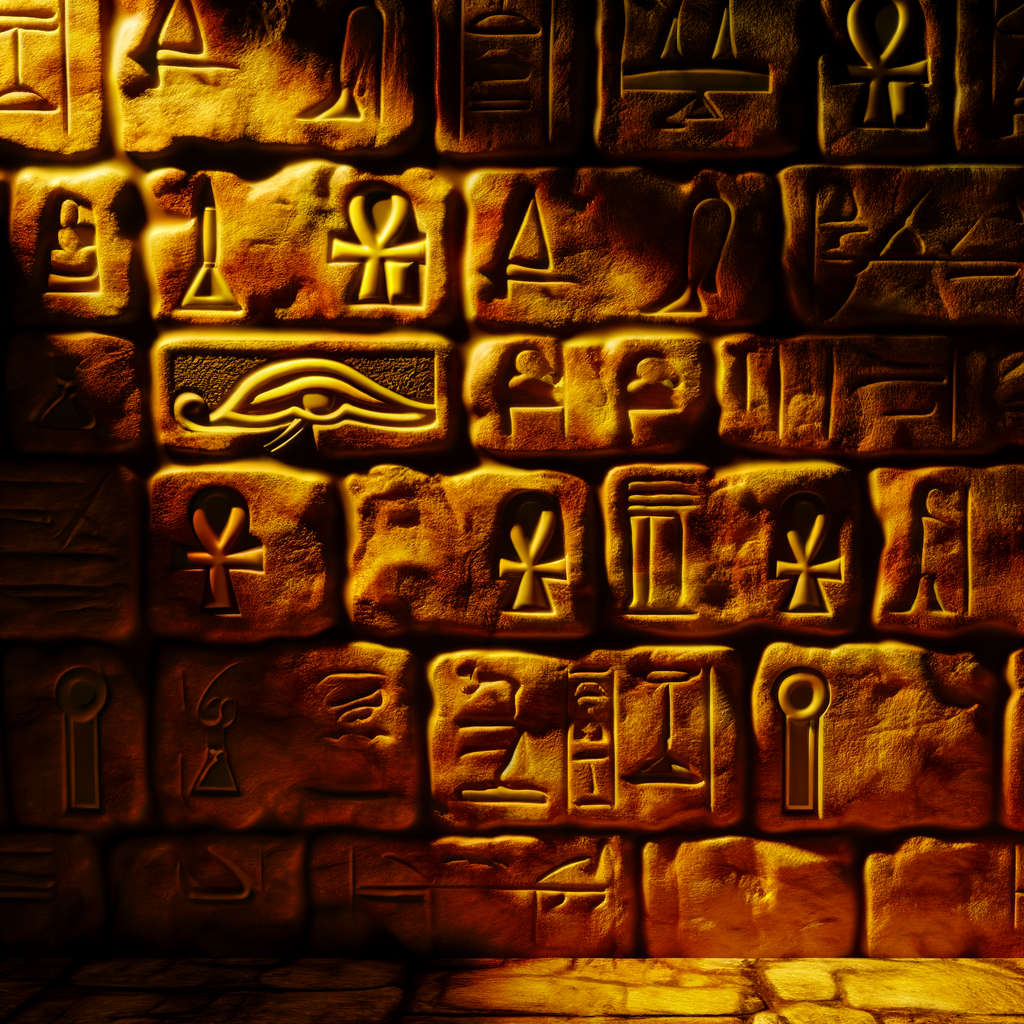 Ancient Egyptian Hieroglyphs carved in stone
